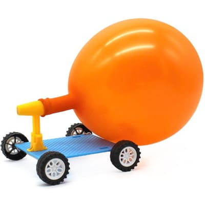Doe-het-zelf Ballonauto Racer 3D Puzzel Wetenschappelijke Experiment Kits Ballon-aangedreven Auto Voor Jongens Meisjes Kinderen Verjaardagscadeau Kinderen orange