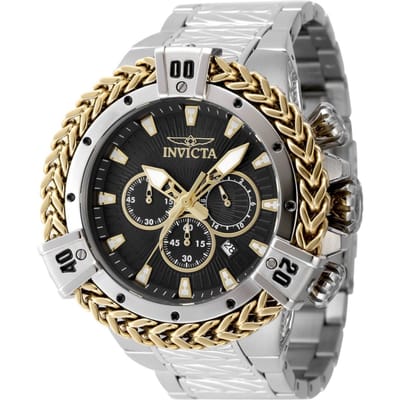 Invicta Bolt 48158 Herenhorloge - Quartz Uurwerk - Roestvrij Staal met Zwarte Wijzerplaat - 54 mm