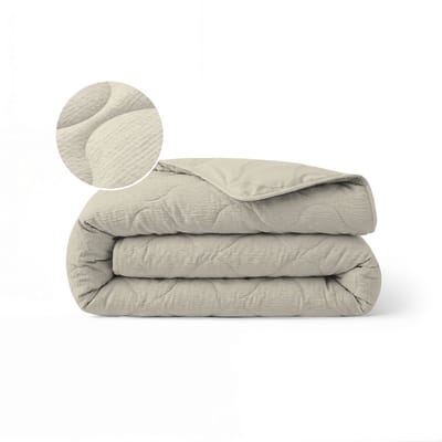 Zelesta Special Seersucker Zomerdekbed - Amandelmelk Beige 140x200cm