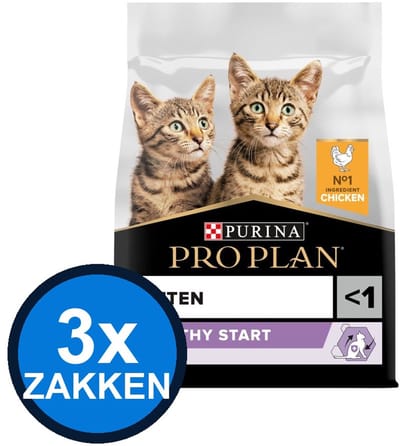 3x Pro Plan - Kitten Healthy Start Kip - Kattenvoer Droogvoer - 1.5 kg