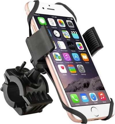 Telefoonhouder Fiets met 360 graden Rotatie | Stevig & Stabiel | Ook voor Scooter & Motor Gsm Telefoon Houder fiets | Anti shock & Vibratie ontwerp | Fietshouder Smartphone Mobiel | Zwart