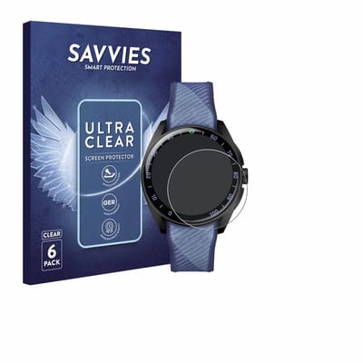 Savvies - Screenprotector voor TAG Heuer Connected Calibre E5 X (40 mm) - Folie Beschermfolie transparant 6 Stuks