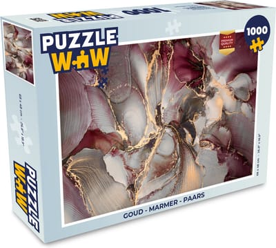 Puzzel Goud - Marmer print - Paars - Legpuzzel - Puzzel 1000 stukjes volwassenen