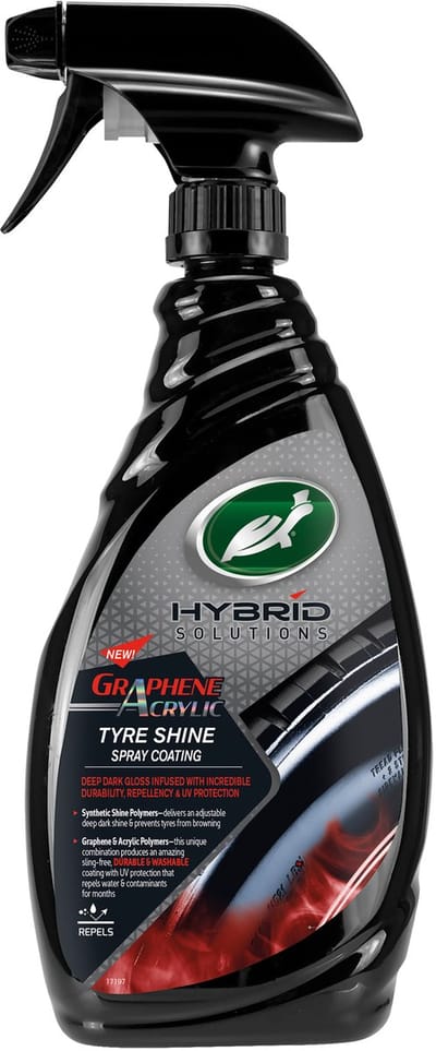 Turtle Wax HS Tyre Shine - Maakt banden zwart - Geeft banden weer glans - Bandengel op basis van acryl - In spray flacon - Makkelijk te verwerken - 680ml