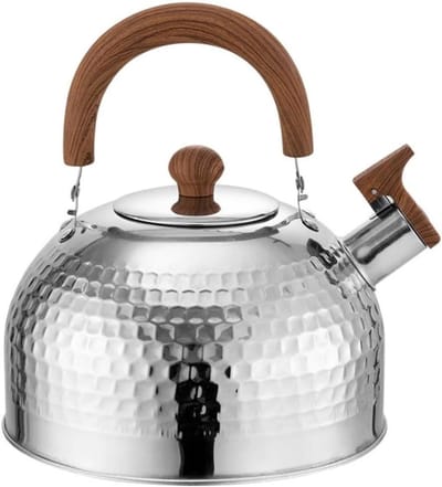 Waterkoker met Fluitje - Theeketel Roestvrij Staal - Water Koken - Anti-verbrandingshandvat - 4L - Zilver