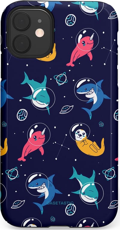 Casetastic Hoesje Geschikt voor Apple iPhone 11 - Stijlvolle Beschermende Duo-layer Case - Ruimte Oceaan Blauw