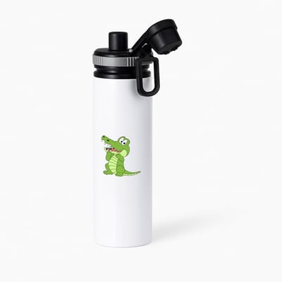 Hacebo® - Krokodillen waterfles met draaidop grijs - Krokodil - Dieren liefhebbers - Reptielen - dierendag - water fles - 850ML