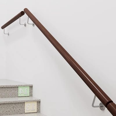 Houten Trapleuning - Steun Stang - Veiligheid Thuis - Robuuste Steun - 2.2 Meter - Walnoot