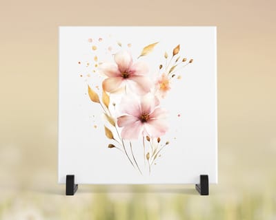 Tegeltje met tekst/afbeelding - Bloemen 03. - 15x15 cm - tegeltje met afbeelding, cadeau, tegeltje, tegeltjes met tekst, tegeltje met spreuk, spreuktegels, woonaccessoires