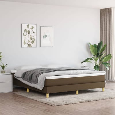 vidaXL - Boxspring - bed - stof - donkerbruin - 180x200 - cm