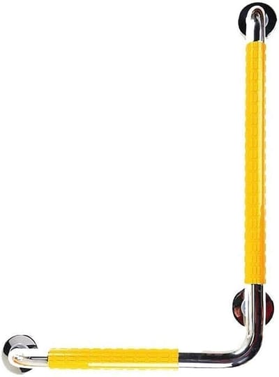 Veiligheidsgrijper - Badleuning L-vorm - Veiligheid in huis - Antislip nylon buis - 50x70 cm - Geel