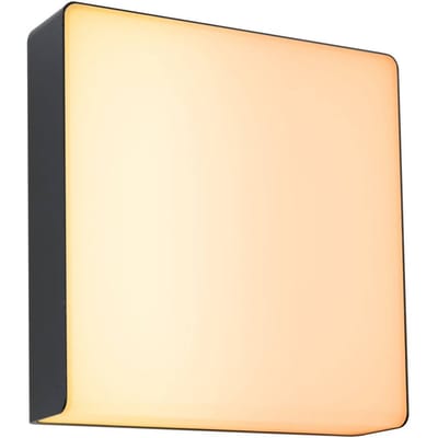 LED-wandarmatuur voor buiten Smart Home Zigbee 3.0 Azalena Schemergestuurde bewegingsmelder (HF) insectvriendelijk IP44 250x250 mm Tunable Warm 8,5W 700lm 230V Antraciet Kunststof, Aluminium