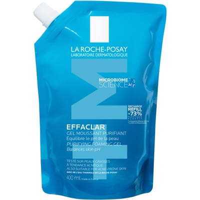 La Roche-Posay Effaclar Zuiverende Reinigingsgel +M - voor een Vette, Onzuivere Huid met Neiging tot Acne - 400ml Navulverpakking