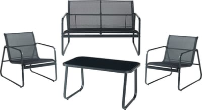 Tuinset 4-delig Anzi loungeset zwart