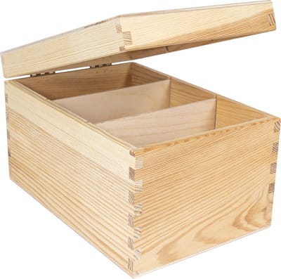 Creative Deco Houten Opbergdoos | 3 Vakken | 16 x 24 x 14 cm | Foto Brief | Hout | Decoupage en Decoratie