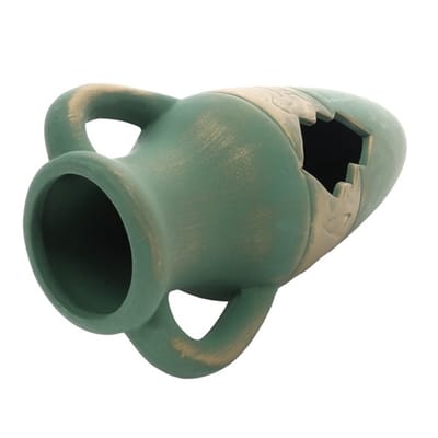 Hobby Keramische aquarium amfora brons-groen | decoratie en schuilplaats M - 22CM