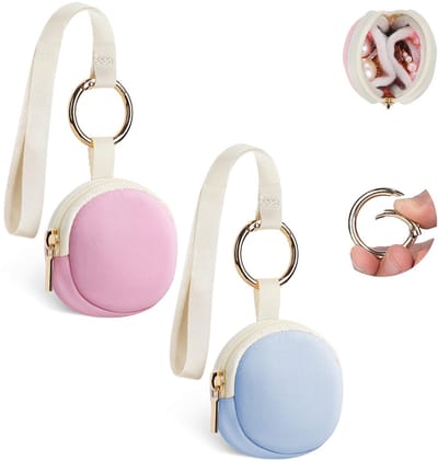 Allecto - Mini Jewelry Box - Travel Organizer - Compact en Elegant - Blauw en Roze - Sieradenopberger - Geschikt voor Vrouwen - Set van 2