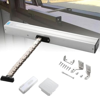 Automatische raamopener - Elektrische opener - Ventilatie regelen - Met afstandsbediening - Verstelbare slag - Zilver