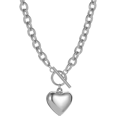 Koreaanse Zilverkleurige Hartslot Ketting Choker Ketting Voor Vrouwen Kraag Goth Kettingen Mode Feest Ketting Kettingen Punk Sieraden zilver