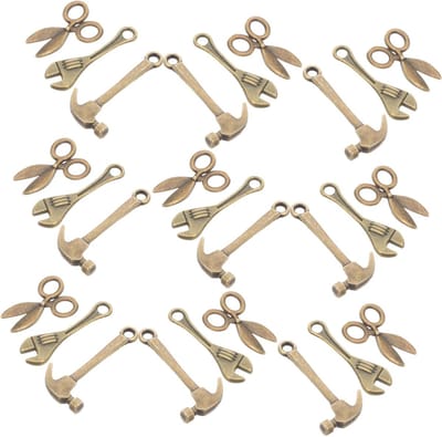 Reparatiespeelgoed Scharen - Miniatuur Gereedschap - Poppenhuis Knutselen - Stabiel en Betrouwbaar - 10 Sets - Lichtbruin