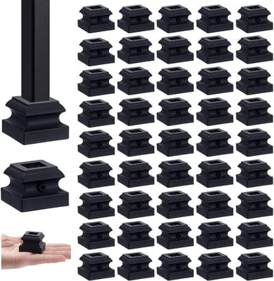 48 Stuks IJzeren Baluster Schoenen voor Trap Balusters, Geschikt voor Vierkante en Gedraaide Spijlen, Binnen Diameter: 1.5 cm, Duurzaam en Sterk Materiaal