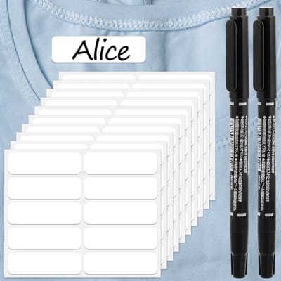 Dailygoods- Wasetiketten 100 Stuks - Waterdichte Naamstickers - Zelfklevend Etiketten - 4,5 x 1,5 cm - Kledinglabels - Betrouwbaar Materiaal - Naametiketten