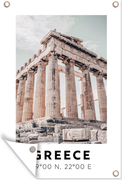 Muurdecoratie Griekenland - Athene - Parthenon - 120x180 cm - Tuinposter - Tuindoek