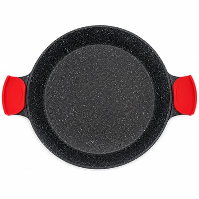 Royal Swiss® - paella pan 40 cm - Anti-aanbak - Marmeren Coating - Gegoten Aluminium - Inductie Geschikt