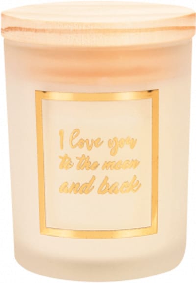 Geurkaars - White/gold - I love you to the moon and back - In cadeauverpakking