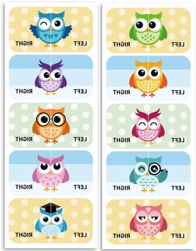 Schoenen Stickers voor Leren Schoenen, Uil Ontwerp, 100 Stuks (50 Pairs) Zelfklevende Labels voor Makkelijk Aantrekken van Schoenen