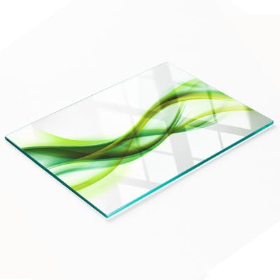 Glazen serveerplank met abstract golfmotief, 80x52 cm