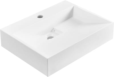 QUENKO - Wastafel - Wit - 50 x 38 cm - Mineraalgietwerk