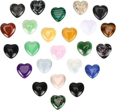 Gelukspoppetjes - Gelukssymbolen - Hartvormige Charms - 30 Stuks - Met Edelstenen - Voor Creatieve Projecten