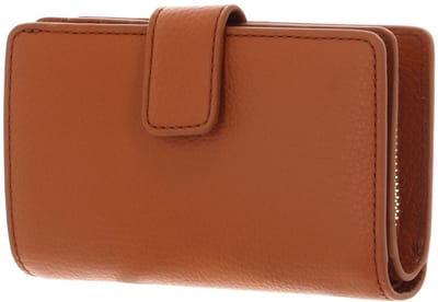 COCCINELLE Leren portemonnee Metallic Soft Mini Wallet Grained Leather Crab Lichtbruin