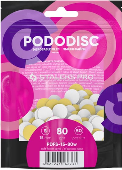 Staleks PODODISC PDFS-15-80 Witte refillpads 50 Stuks maat S (15mm) Grit 80