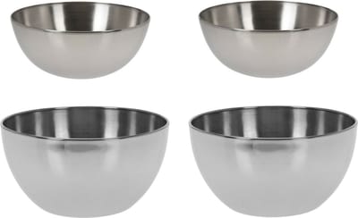 Excellent Houseware voedsel serveerschalen - Set 8x - RVS - D20/D13 cm