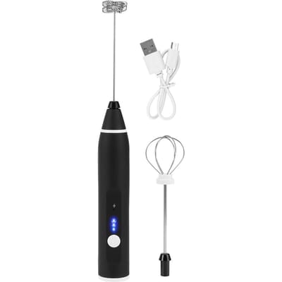 3 Snelheden USB Oplaadbare Elektrische Melkopschuimer Handheld Koffiemixer Roerder Eierklopper L white