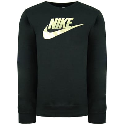 Nike Graphic Logo Zwart Lange Mouw French Terry Crew Kindersweaters CU8518 010