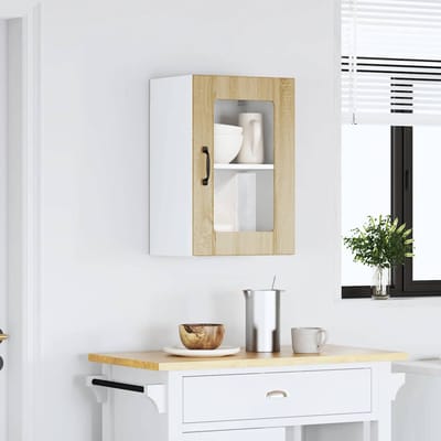 vidaXL - Keukenbovenkast - met - glazen - deur - Lucca - sonoma - eikenkleur