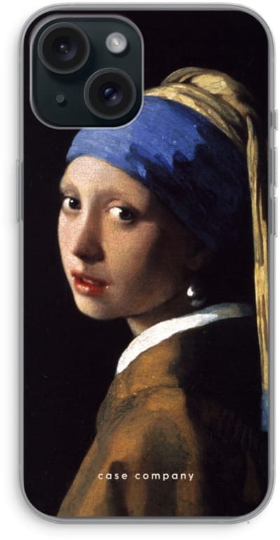 Case Company® - Hoesje geschikt voor iPhone 15 hoesje - The Pearl Earring - Soft Cover Telefoonhoesje - Bescherming aan alle Kanten en Schermrand
