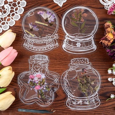 Allecto Plus - Transparante Gedroogde Bloemen voor DIY Handgemaakte Benodigdheden - Set van 40 Stuks