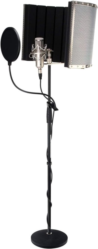 Studio Condensatormicrofoon - Grootmembraan Microfoon - Zangopnames Maken - Cardioïde Richtkarakteristiek - Ø 44 mm x 150 mm - Zilver