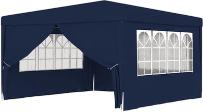 Feesttent met zijkanten - Tuinpaviljoen - Buitenfeesten organiseren - UV en waterafstotend - 4x4 meter - Blauw