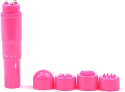 Pocket Rocket Vibrator met 4 verschillende opzetstukken