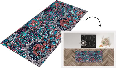 Keukenloper - Loper keuken - Vis - Koraal - Onderwater - Abstract - Patroon - 120x50 cm - Keukenloper vinyl