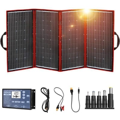 DOKIO 300W Kit Zonnepaneel KLAPBAAR draagbaar MONOcristallijn met 2 USB-poorten Voor Buiten A18