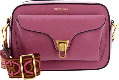 COCCINELLE Leren Schoudertas Beat Soft Ribb Crossbody Bag Grained Leather Pulp Pink Paars