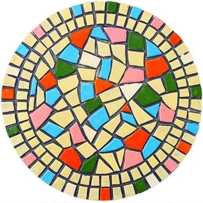 Decoratieve Stapstenen - Tuinpad Stenen - Tuinpad Aanleggen - Duurzaam Hars Materiaal - 34x34cm - Kleurrijk