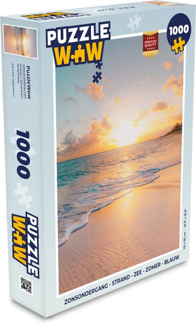 Puzzel Zonsondergang - Strand - Zee - Zomer - Blauw - Legpuzzel - Puzzel 1000 stukjes volwassenen