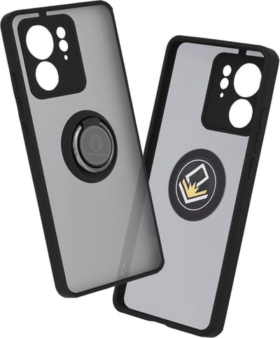 Hoesje geschikt voor Motorola Edge 40 - Techsuit Glinth Back Cover met ring en magneet - Zwart